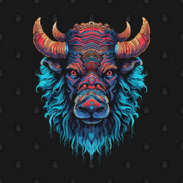 DMT Art Psychedelic Buffalo by Obotan Mmienu