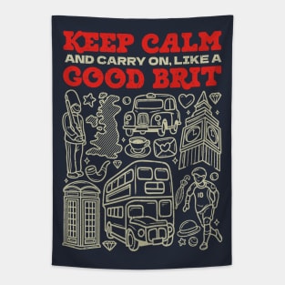 Keep Calm and Carry on, Like a Good Brit Tapestry