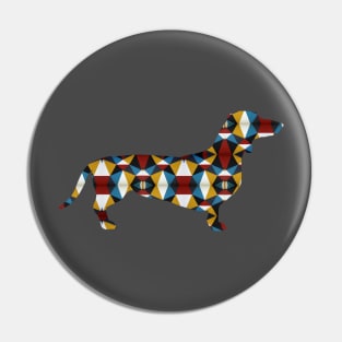 Art Deco Geometric Dachshund Pin