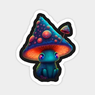 magical toadstool mushroom character sleepy face Magnet