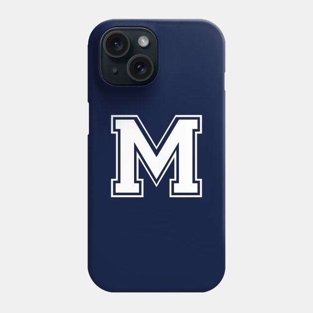 Initial Letter M - Varsity Style Design Phone Case by Hotshots