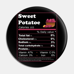 Sweet Potatoes Nutrition Facts Thanksgiving Pin