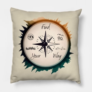 "Find Your Way" Compass Pillow
