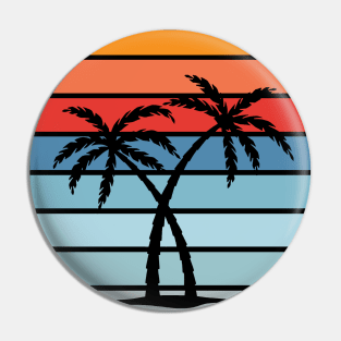 Tree Palm Sunset Beach Pin