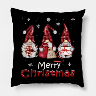 Gnome Family Christmas for Women Men - Buffalo Plaid Pillow