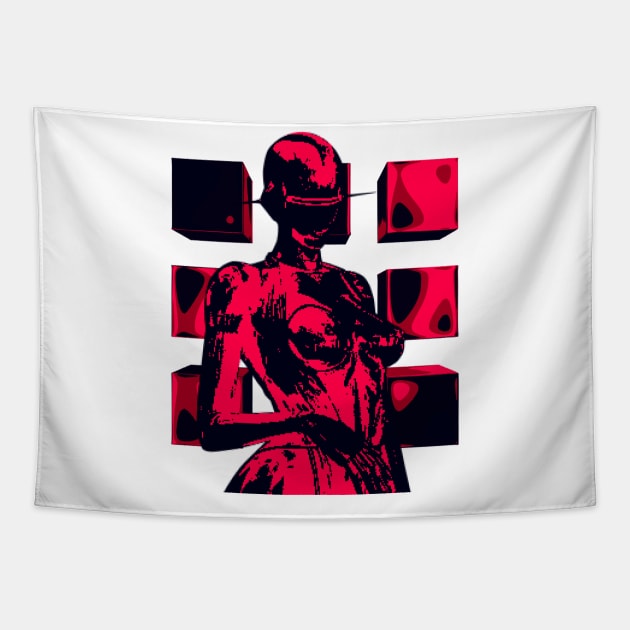 Pixel Cyborg 03 Tapestry by RAdesigns