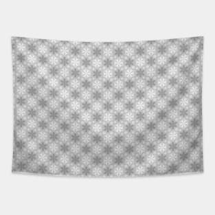 Bright Light Gray, Dark Gray, and Winter White Snowflakes Pattern Tapestry