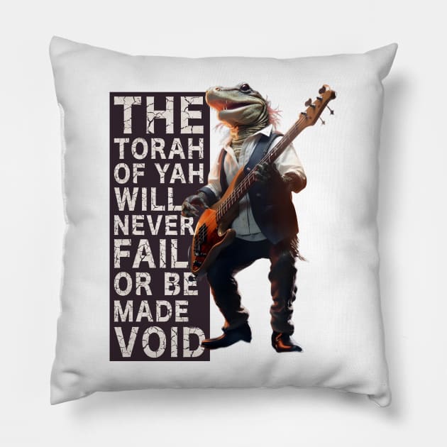 Guitar Playing Lizard Pillow by TruthIgnited