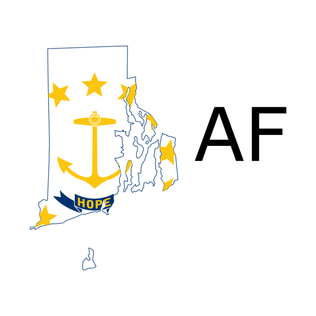 Rhode Island Flag State Outline AF (black) by Big Term Designs