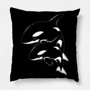 Orca Killer Whale Couple Pillow