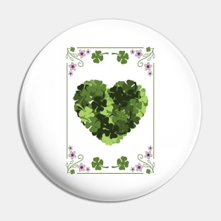 St. Patrick's Clover Heart Pin