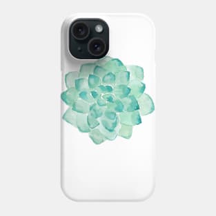 Watercolor Succulent print in seafoam green Phone Case