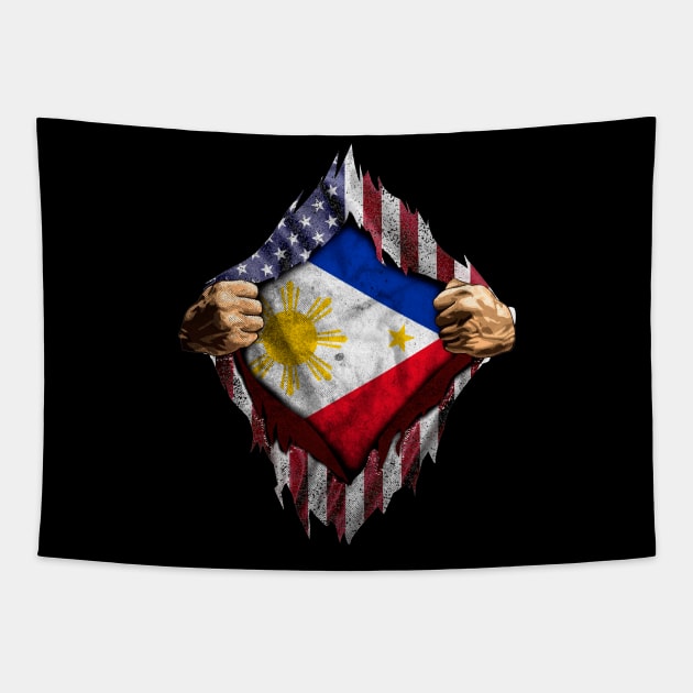 Filipino American Flag Tapestry by Dailygrind