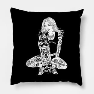 Tattooed Skater Girl Pillow