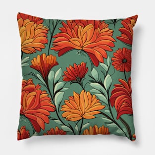 Garden Whimsy: Hand-Painted Floral Print Pillow