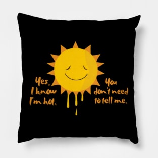 Yes, I know I'm hot. You don't need to tell me. Pillow