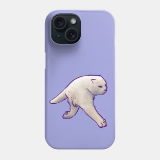 cursed white cat cryptid walking on two legs meme Phone Case