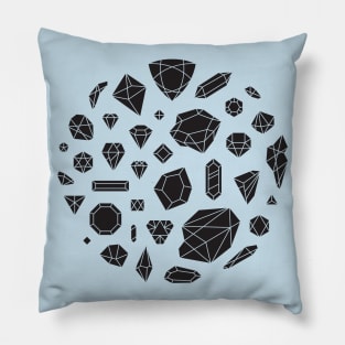 black crystal gems Pillow