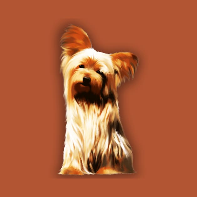 The Yorkshire Terrier Cute Puppy Dog by BluedarkArt