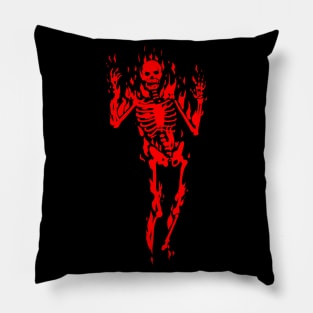 The Flaming Skeleton (red) Pillow