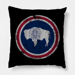 Vintage Wyoming Flag Pillow