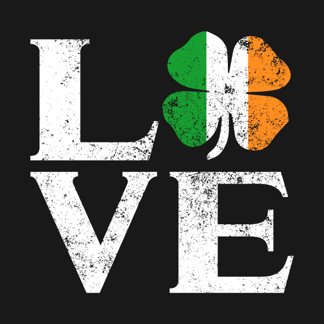 Love Ireland Shamrock T Shirt Saint Paddy irish Gift Tee by biNutz