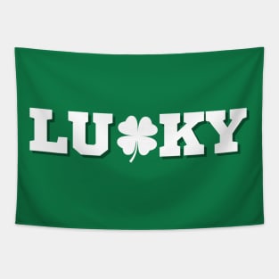 Lucky Clover St Patricks Day Tee | Lucky Clover Charm Tapestry