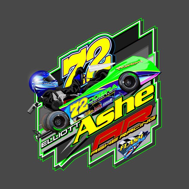 Elliott Ashe in the 72 Green Machine by FLASHe Graphics