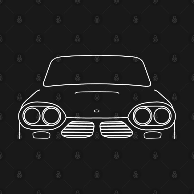 Bond Equipe GT4S 1960s British classic car white outline graphic by soitwouldseem