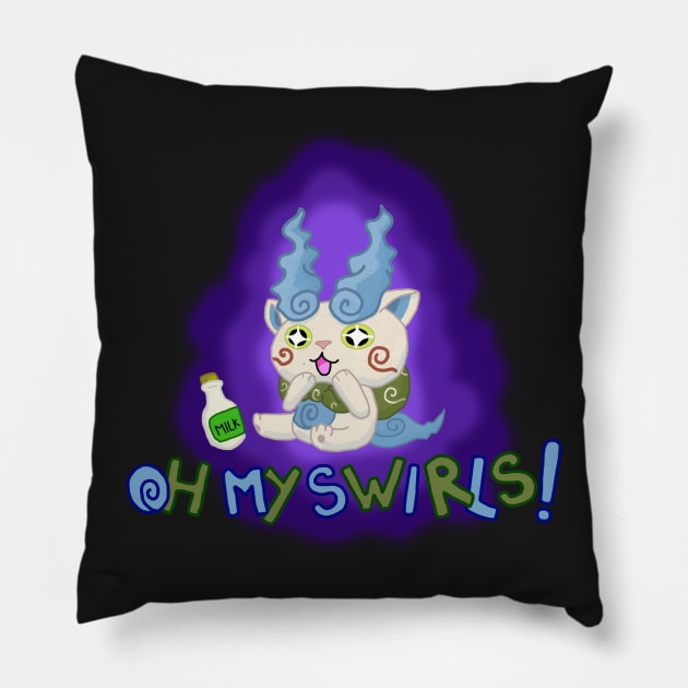 Oh Mah Swirls Pillow by koifish