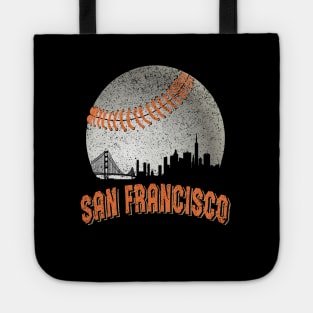 San Francisco Vintage Skyline Baseball For Gameday Tote