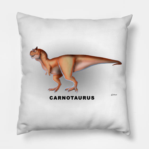 Carnotaurus Pillow by lucamendieta