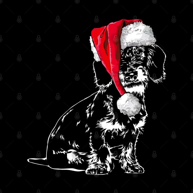 Funny Wire Haired Dachshund Santa Christmas dog mom by wilsigns