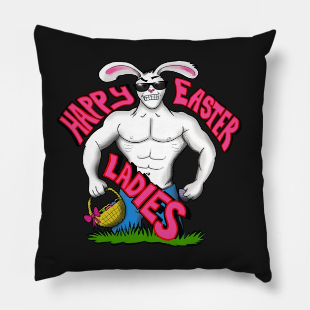 happy Easter Ladies Pillow by wolfmanjaq