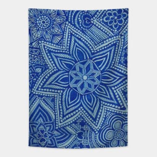 Blue Starfish Snowflakes Tapestry