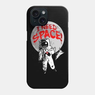 I Need Space! Social Distancing Astronaut Graffiti Moon Phone Case