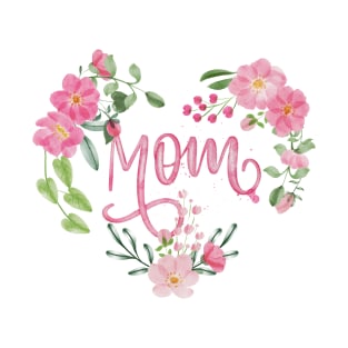 Mom floral heart T-Shirt