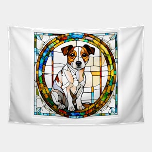 Stained Glass Jack Russell Terrier Tapestry