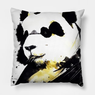 Panda Bear Wild Nature Free Spirit Art Brush Painting Pillow