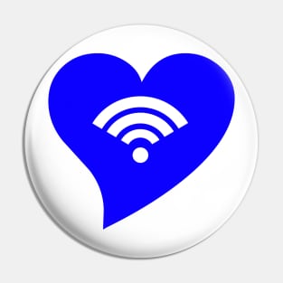 Blue WiFi Heart Pin