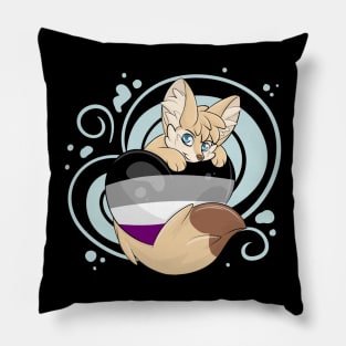 Asexual Flag-Heart Fennec Fox Pillow