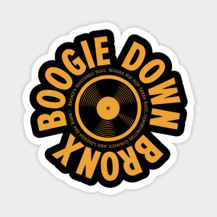 Boogie Down Bronx Hip Hop Logo - Vintage Vinyl Record Design Magnet