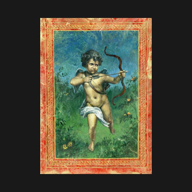 Ancient Roman Cupid Fresco by mictomart