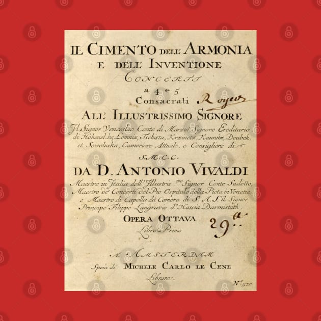 Vivaldi | Original handwritten cover by Antonio Vivaldi | The four Seasons by Musical design