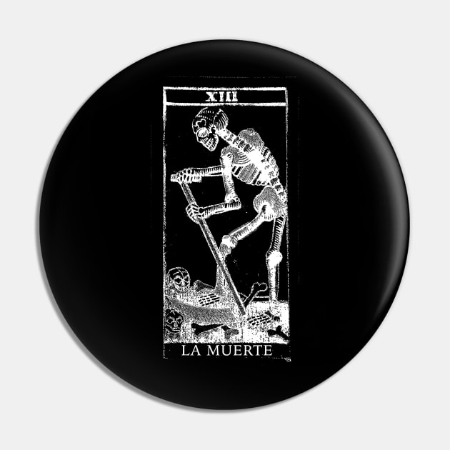 Death La Muerte XIII Vintage Tarot Design Pin by DankFutura