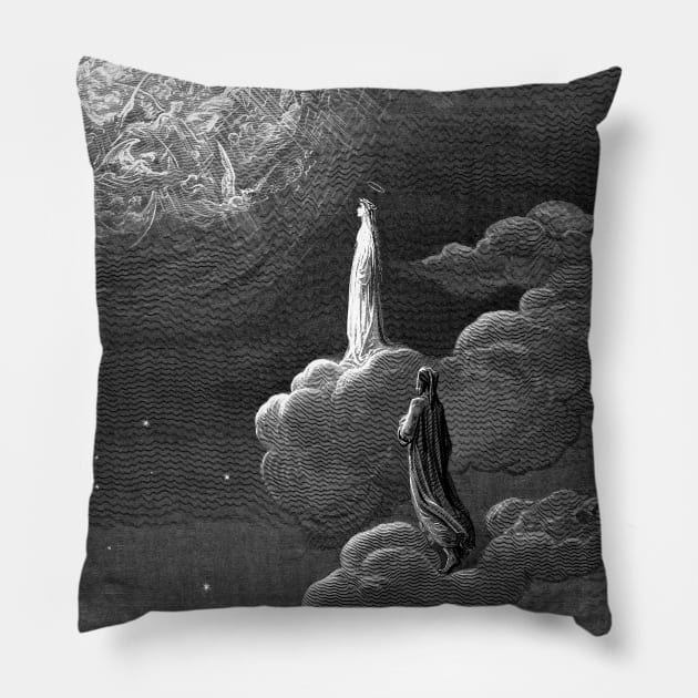 High Resolution Gustave Doré Paradiso Illustration The Fifth Heaven Mars Pillow by tiokvadrat