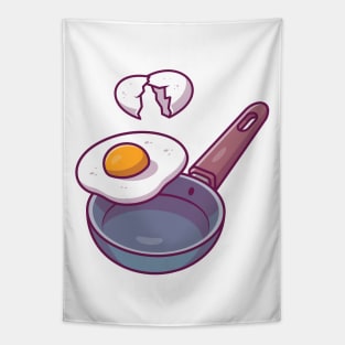 Frying pan and egg fried Tapestry