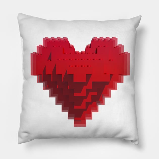 Heart from the children's constructor Pillow by Inch