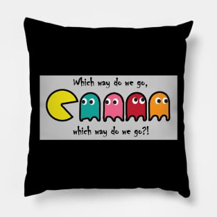 Pac Man Which way do we go? Pillow