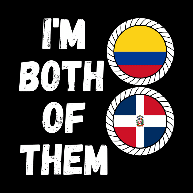 Half Colombian Half Dominican Heritage Dominican Republic Roots & Colombia DNA Family Flag Design by OriginalGiftsIdeas